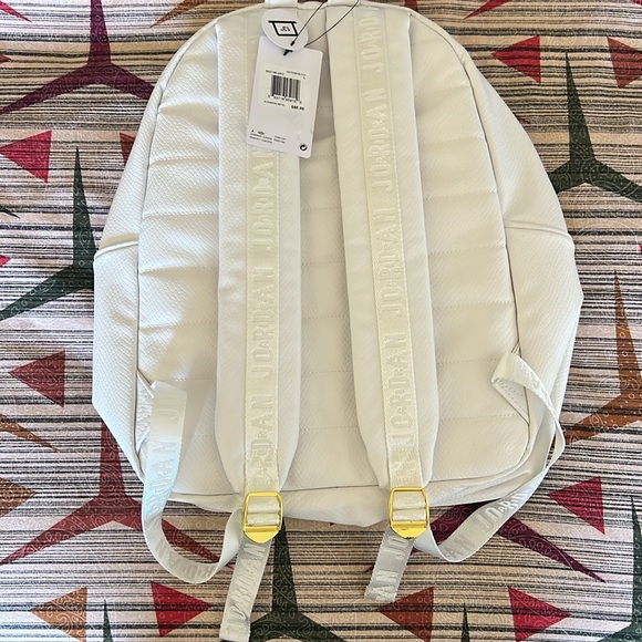 NIKE AIR JORDAN Snakeskin Pattern White Gold-Tone Hardware Regal Backpack NWT - Picture 10 of 12